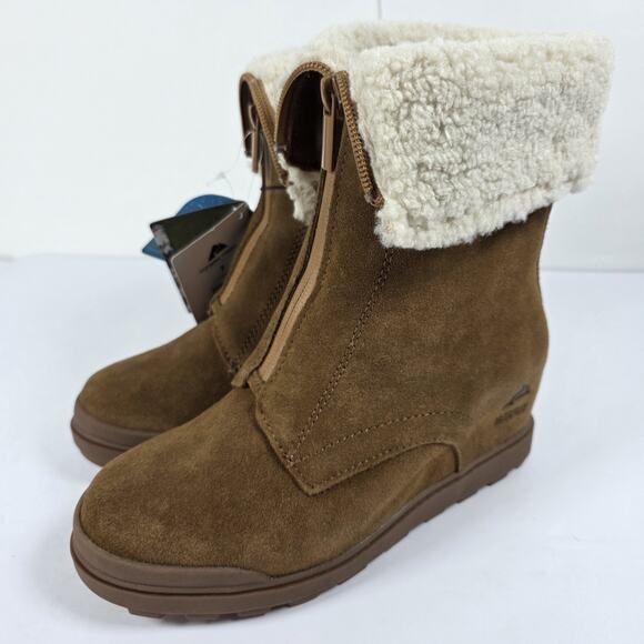Ozark Trail Wedges Womens Winter Boots Size 7 Waterproof Faux Fur Zip Brown NWT - Picture 3 of 10